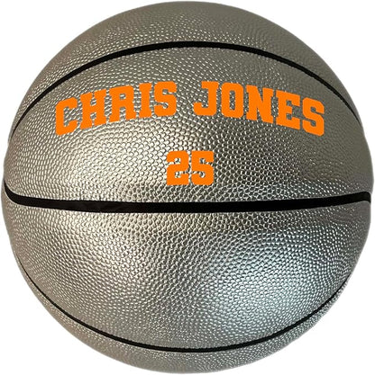 HAMMET Personalized Basketball – Customized Basketball with Your Name or Text – Multiple Colors, Fonts & Designs Available – Durable for Indoor and Outdoor - Ideal Gift for Son, Daughter, Boy or Girl