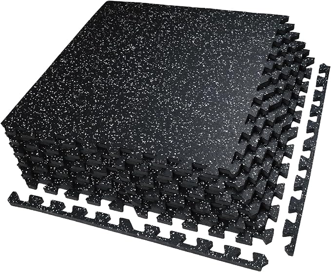 0.56in Thick 24 Sq Ft Exercise Equipment Mats 6 Tiles 24 x 24in