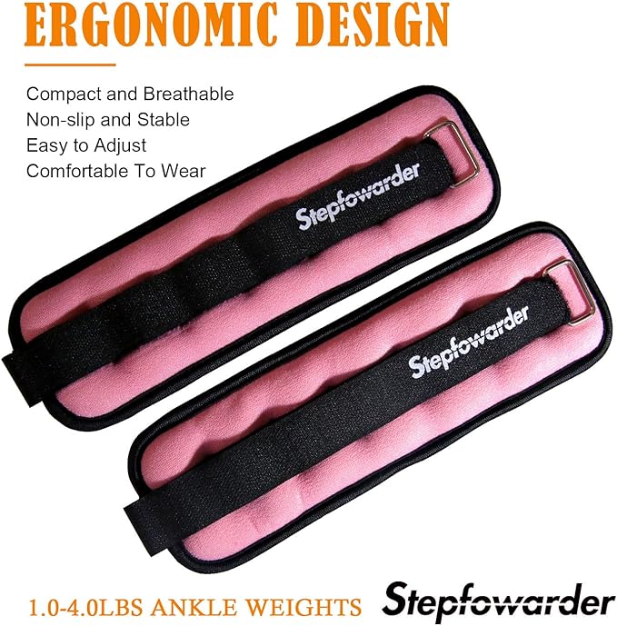 1-4 Lbs Ankle Weights Pair Set with Adjustable