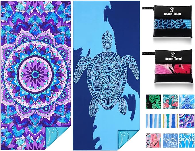2 Pack Lightweight Thin Beach Towel Oversized 71"x32"