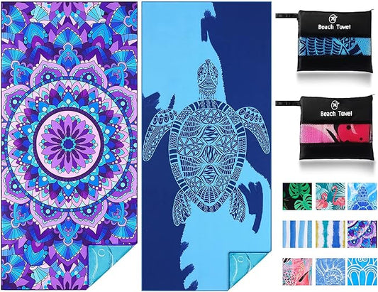 2 Pack Lightweight Thin Beach Towel Oversized 71"x32"