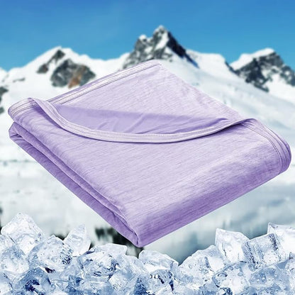 HOMFINE Cooling Blankets for Hot Sleepers - Summer Blanket Thin Lightweight Breathable Soft Double Side Enhanced Cooling for Bed Couch Sofa, Keep Cool for Night Sweats (Purple, 60 x 80 inches)