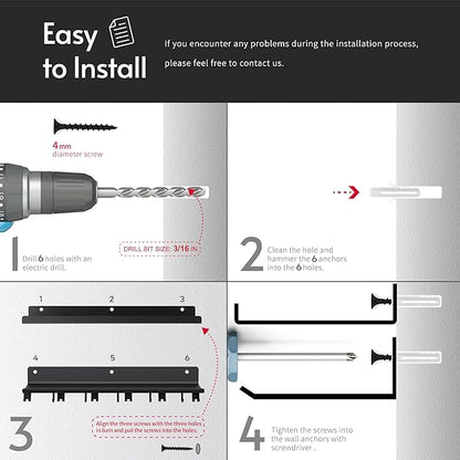 2-Tier Floating Shelf Compatible with Tonal Accessories, Home Gym Storage Shelf, Gym Rack Wall Mount Organizer, Workout Metal Holder, T-Bracket Lock Adapters Hanger, US Patent Holding