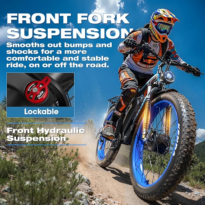 Ebike for Adults Electric, 52V 19.2Ah/32Ah, Peak 2000W/2500W E-Bike, 36/40MPH, 70 Miles/100Miles Long Range, Hydraulic Disc Brake, Off Road Snow Mountain E-Bike, 24"/26" Fat Tire Fast Electric Bicycle