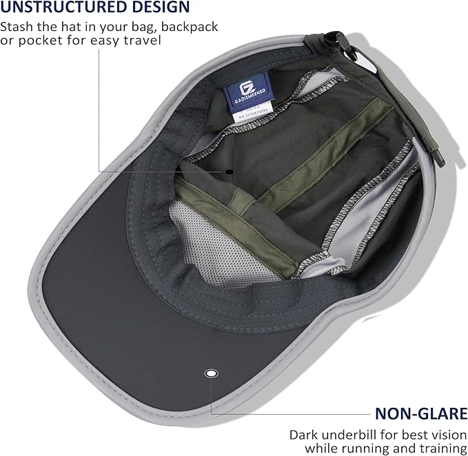 GADIEMKENSD Reflective Folding Outdoor Hat Unstructured Design UPF 50+ Sun Protection Sport Hats for Womens and Mens