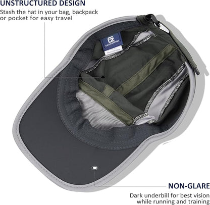 GADIEMKENSD Reflective Folding Outdoor Hat Unstructured Design UPF 50+ Sun Protection Sport Hats for Womens and Mens