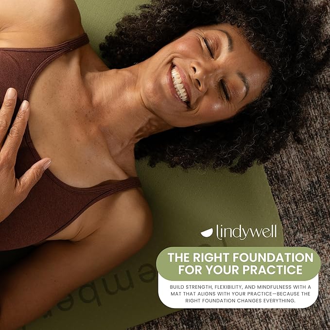 Lindywell Pilates Yoga Workout Mat Non Slip 6mm, 8mm, 10mm Thick - 6ft x 26in