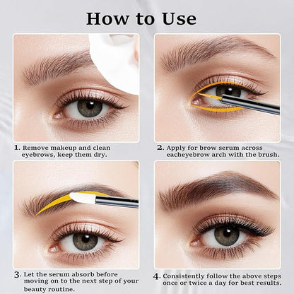 Eyelash and Eyebrow Serum Set for Thicker, Longer, Fuller Lashes and Brows, Vegan & Cruelty-Free, 0.2 Fl Oz（6ml）