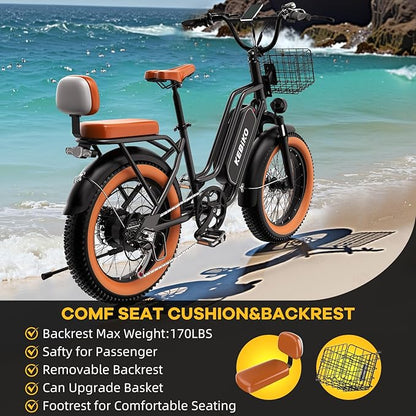 1500W Electric Bike for Adults,48V 20/60Ah Removable Battery Max Range 80Miles & 30MPH Electric Bicycle,20''×4" Fat Tire Ebike,Adult Electric Bicycles for Commute Beach Snow,E-Bike UL Certified