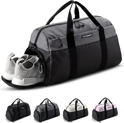 Fitgriff® Gym Bag V2 for Men and Women with Shoe & Wet Compartment - Duffle Bag for Travel, Sports, Fitness and Workout