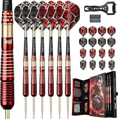 IgnatGames Premium Steel Tip Darts – 3/6/12 Pack Brass Barrels with Aluminum Shafts, 16 GlideXPro Flight Set, Tool Kit & Giftable Case