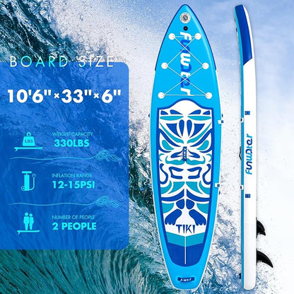 FunWater Inflatable Ultra-Light Stand Up Paddle Board for All Skill Levels with Premium SUP Paddleboard Accessories,Non-Slip Comfort Deck for Youth & Adults
