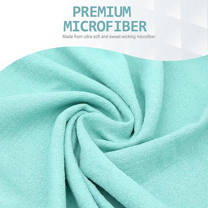 Eunzel Yoga Towel,Hot Yoga Mat Towel with Grip Dots Sweat Absorbent Non-Slip for Hot Yoga, Pilates and Workout 24" x72", Teal