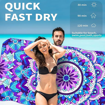 2 Pack Lightweight Thin Beach Towel Oversized 71"x32"