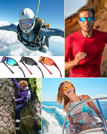 Frienda 6 Pack Polarized Sport Sunglasses for Men Multipack Fit over Glasses Pack Lot Set Men's Sport Fishing Eyeglasses