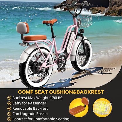 1500W Electric Bike for Adults,48V 20/60Ah Removable Battery Max Range 80Miles & 30MPH Electric Bicycle,20''×4" Fat Tire Ebike,Adult Electric Bicycles for Commute Beach Snow,E-Bike UL Certified