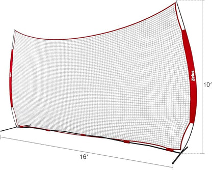 12x9ft / 16x10ft Barricade Backstop Net, Ball Sports Barrier, Practice Net for Baseball, Softball, Lacrosse, Soccer, Basketball and More