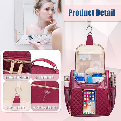 Large Toiletry Bag for Women Men,Portable Shower Caddy For College Dorms,Gym Shower Bag for Women, Quick Dry Hanging Toiletry Bag Bathroom Accessories Bag for Traveling, Camping Essentials