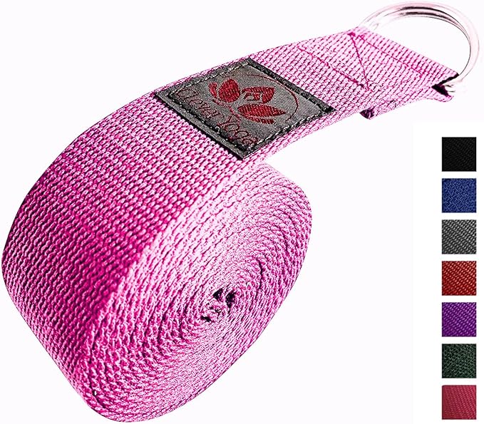 Clever Yoga - 8 ft Yoga Strap for Exercise & Physical Therapy, Leg Stretching Strap Yoga Accessories & Stretching Equipment, Leg Stretcher for Women & Men, Home Workout Essentials