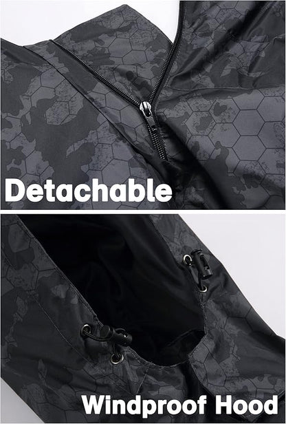 GIISAM Mens Windproof Jacket Waterproof Lightweight Mountain Sport Jacket for Men Hooded Windbreaker Raincoat