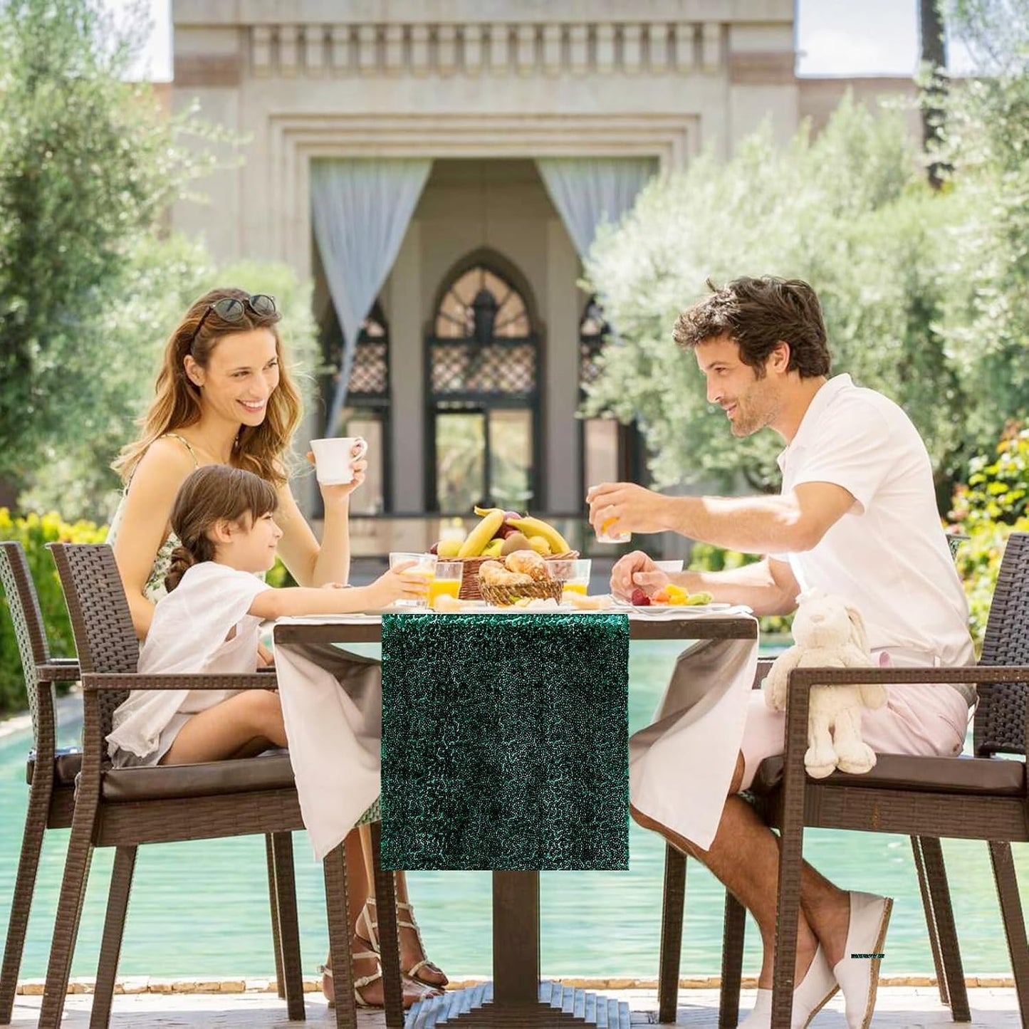 10 Packs 12 x 72 inches Sequin Table Runner, Hunter Green Glitter Table Runner for Birthday Party Supplies Wedding Engagement Baby Shower Holiday Celebration Event Decorations