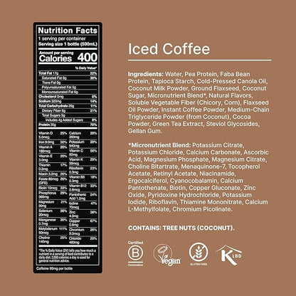 Huel Black Edition Ready-to-Drink | Iced Coffee Meal Replacement Shake | 35g High Protein Drink | 27 Vitamins & Minerals, Vegan, Gluten Free | Plant Based | High Fiber, Low Sugar | 16.9 Fl Oz, 12 Pack