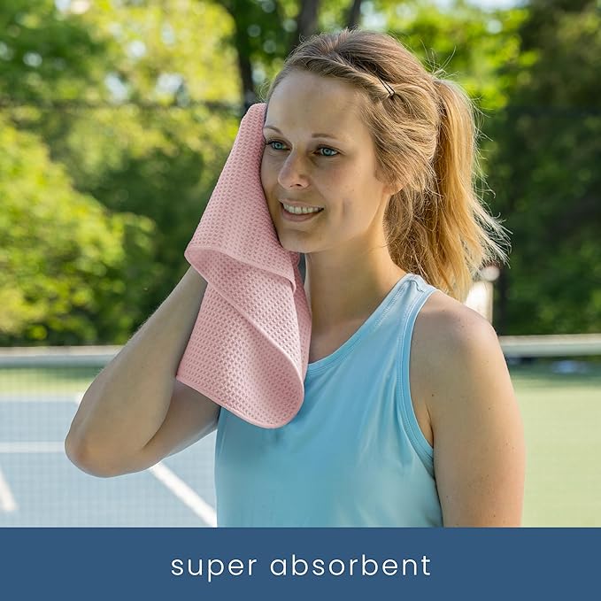 S&T INC. Microfiber Gym Towels, Yoga Towel for Home and Gym Bag, 16 Inch x 27 Inch, 6 Pack