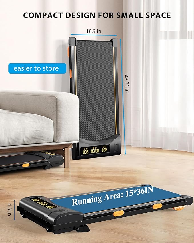 340lb Capacity Walking Pad Treadmill with 12% Incline, Big LED Display Under Desk Treadmill Support Full Manual/3-Preset Countdown/App Mode, Portable Treadmills for Small Spaces