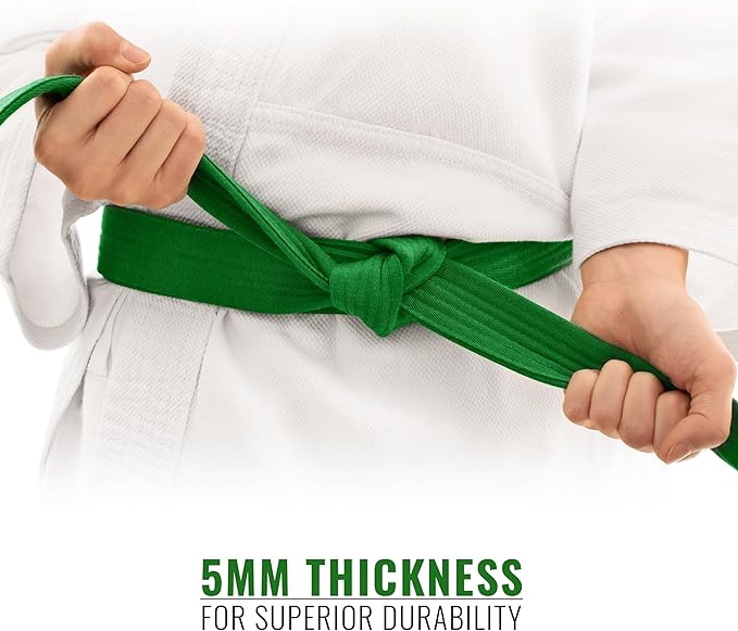 DXM SPORTS BJJ Jiu Jitsu Belt - Taekwondo Karate Belt - Martial Arts Uniform Ranking Judo Belt Double Stitched for Kids Adult