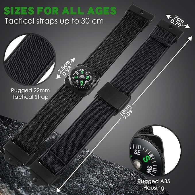 12 Pcs Wrist Compass Bracelet Compass Military Compass 6 Color
