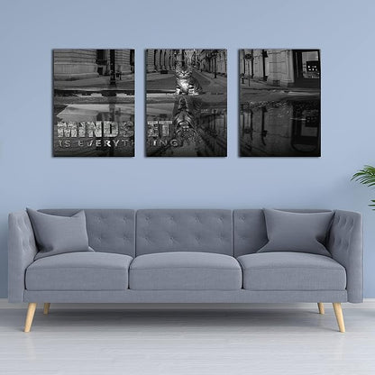 3 Panels Motivational Canvas Wall Art Inspirational Wall Art Entrepreneur Quotes Poster Print Artwork Painting Picture for Framed Home Decoration Living Room office bedroom 36''W x 16''H