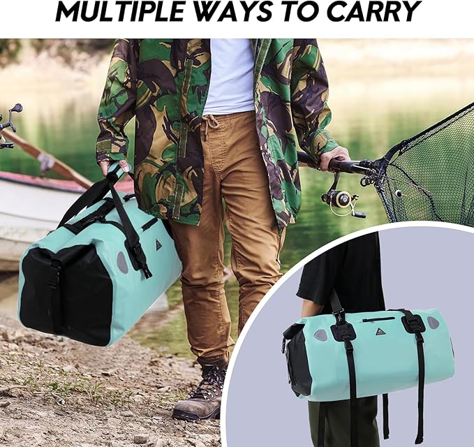 Haimont Waterproof Duffel Bag Roll-top Dry Duffel Bag with Quick-fixed Straps for Motorcycling, Rafting, Boating, SUP, Kayaking, Travel, 50L/70L