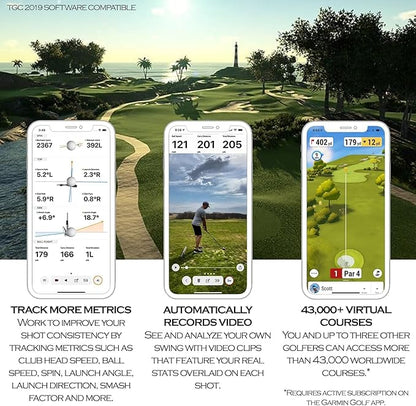 Garmin Approach R10 Portable Golf Launch Monitor | Take Your Game Home or Practice at The Driving Range | Track Metrics, Record Video or Play 43,000+ Courses with Signature Series Gift Bundle