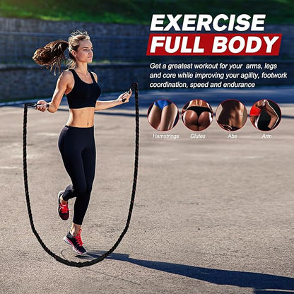 Jump Rope, Weighted Jump Ropes for Men women, 2.8lb 3lb 3lb 5lb 5lb Heavy