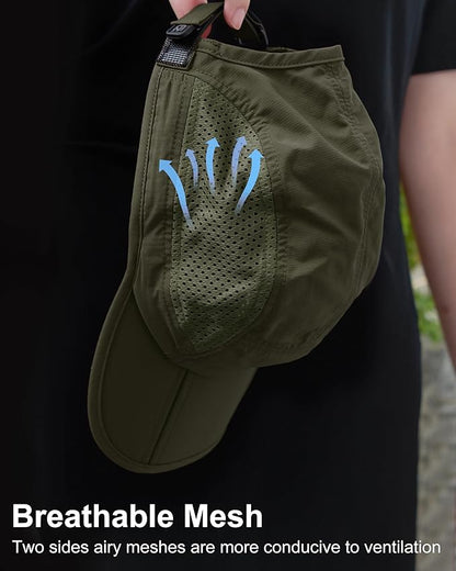 GADIEMKENSD Mens Folding Outdoor Hat Long Brim UPF 50+ Sun Protection