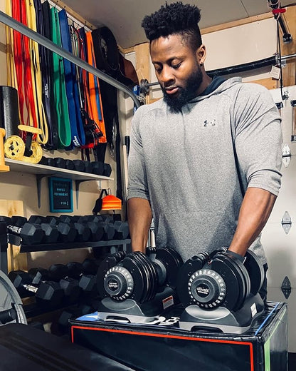 Ativafit 27.5/66/88LBS Pair Adjustable Dumbbell Set with Anti-slip Handle 12 In 1 Quick Dial Adjustment Weights With Safety Locking Button Space Saving Strength Training for Full Body Home Gym Workout