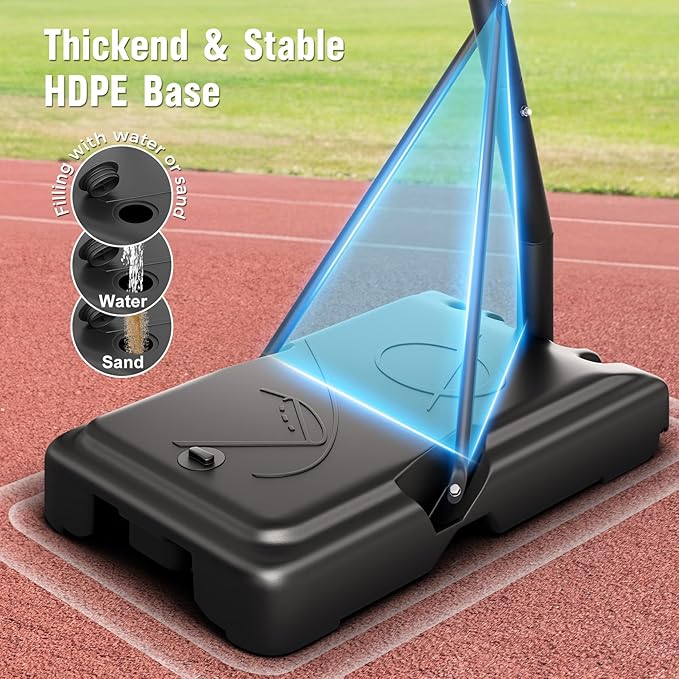 10FT Basketball Hoop Adjustable Easily, Basketball Hoop Outdoor with Shatterproof PC Backboard, Portable Basketball Hoops & Goals for Kids/Teens/Adults in Backyard, Driveway and Court