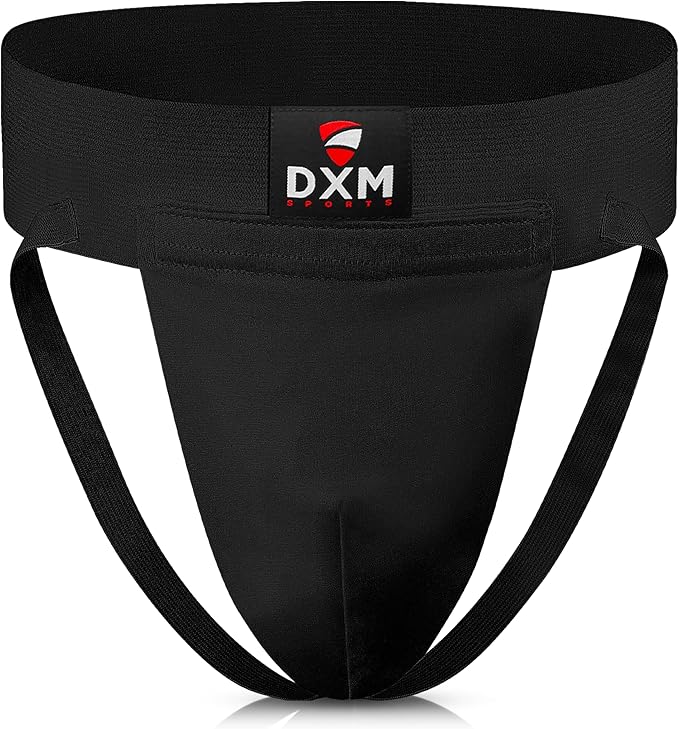 DXM SPORTS Groin Protector Cup Men, Boxing Kickboxing MMA Muay Thai Sparring Groin Guard, Ventilated Adjustable, Karate Fighting Training, Underwear Jiu Jitsu BJJ Protection