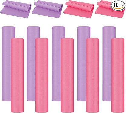 10 Pack Yoga Mats Bulk, 68'' x 24'' x 4mm Thick Yoga Mats for Kids and Adult Gym Mats Bundle Latex Free Exercise Mats with Non Slip Texture for Outdoor Yoga, Pilates or Workout