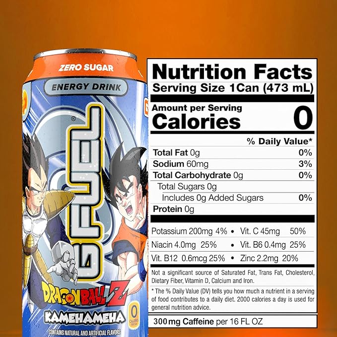 G Fuel Energy Drink, Strawberry Lychee, Sugar Free Beverage with 140mg Caffeine, Daily Energy Boost with Focus Amino, Vitamin + Antioxidants, 16 oz Cans (Kamehameha, 12-Pack)