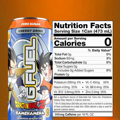 G Fuel Energy Drink, Strawberry Lychee, Sugar Free Beverage with 140mg Caffeine, Daily Energy Boost with Focus Amino, Vitamin + Antioxidants, 16 oz Cans (Kamehameha, 12-Pack)