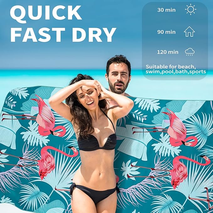 2 Pack Lightweight Thin Beach Towel Oversized 71"x32"