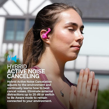 JLab JBuds Sport ANC 4 True Wireless Bluetooth Earbuds + Charging Case, Pink, Swipe + Touch Controls, Hybrid Active Noise Cancelation, Multipoint Connect, Customized Settings App