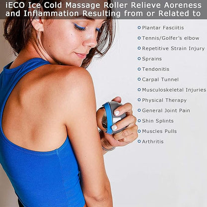iECO Cryosphere Cold Massage Roller Ball - Massage Ball for Cold & Heat Relief, Myofascial Release, Trigger Point Therapy, Muscle Knots - Deep Tissue Ice Massager