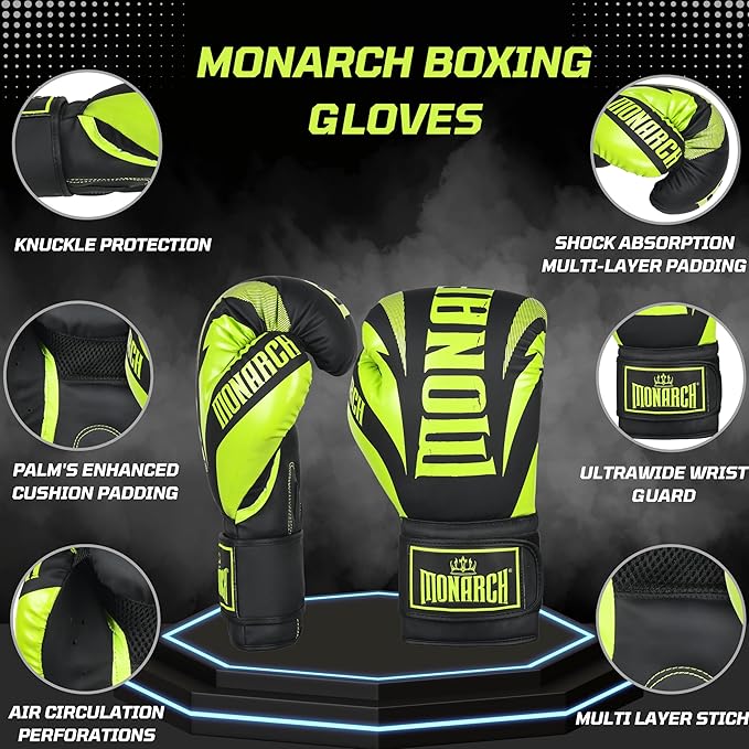 Boxing Gloves Men Women with Hand Wraps for Boxing, Muay thai, kickboxing, Punching Bag Workout traing and Sparing Gear Complete Boxing Kit, Size 8-16 OZ