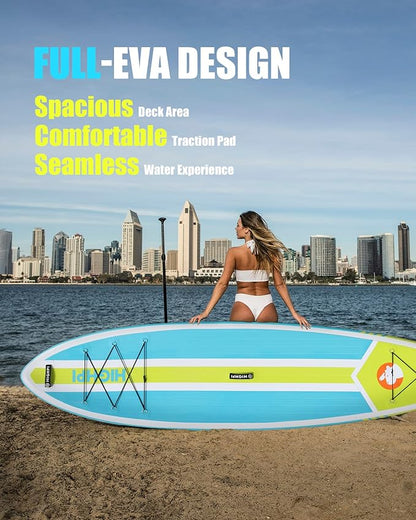 Highpi Inflatable Stand Up Paddle Board for Youth and Adults – Wide Sup with Premium Accessories, Blow Up Paddleboard for Surfing, Fishing, Yoga & More