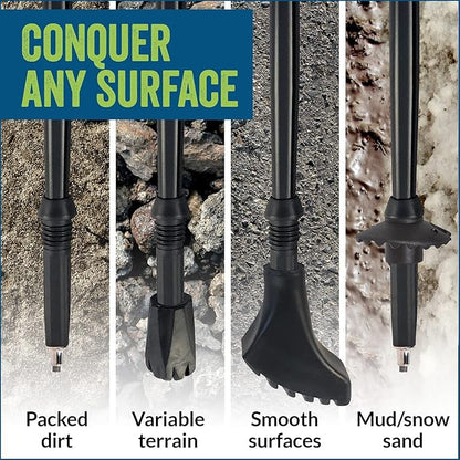 4 Pack of Extra Durable Rubber Replacement Tips (Replacement Feet/Paws/Ferrules/Caps) for Trekking Poles - Fits All Standard Hiking and Nordic Walking Poles