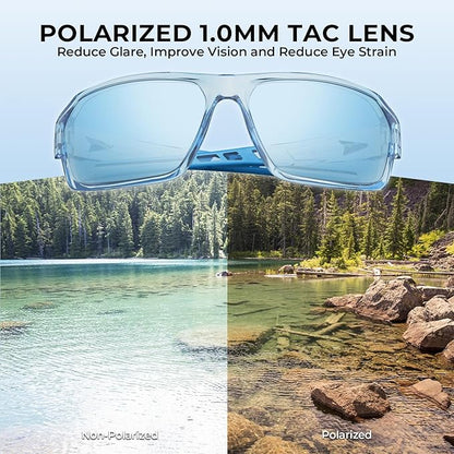 KastKing Chippewa Polarized Fishing Sunglasses, UV400 Protection Full Wrap Frame Sports Cycling Sunglasses, 1.0mm TAC Lenses