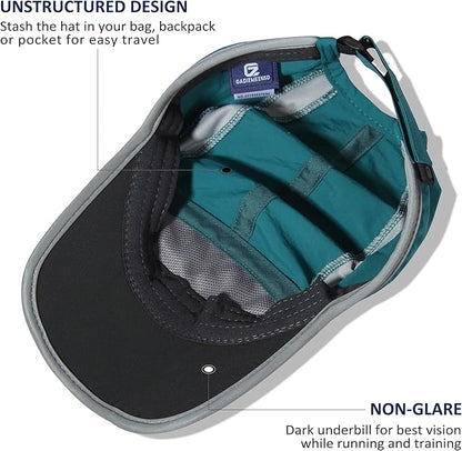GADIEMKENSD Reflective Folding Outdoor Hat Unstructured Design UPF 50+ Sun Protection Sport Hats for Womens and Mens