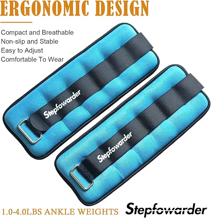 1-4 Lbs Ankle Weights Pair Set with Adjustable